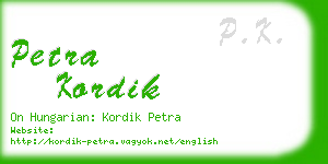 petra kordik business card